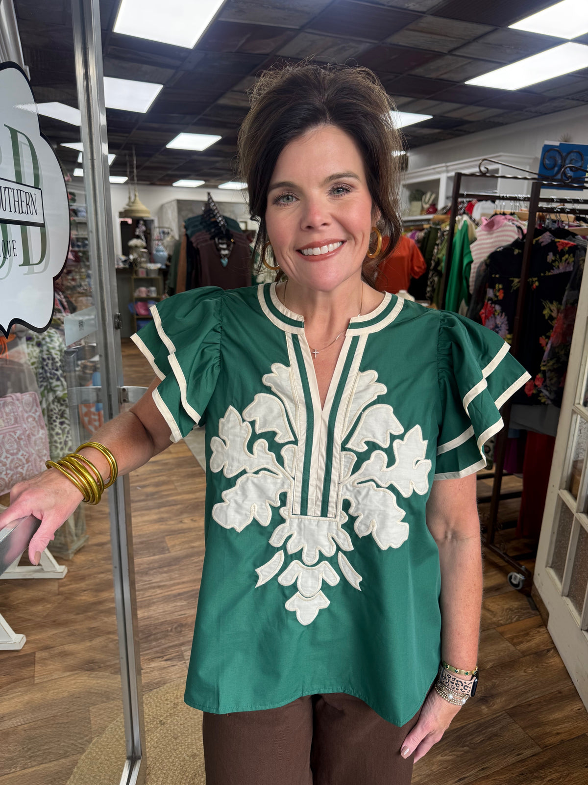 Emerald Bloom Top