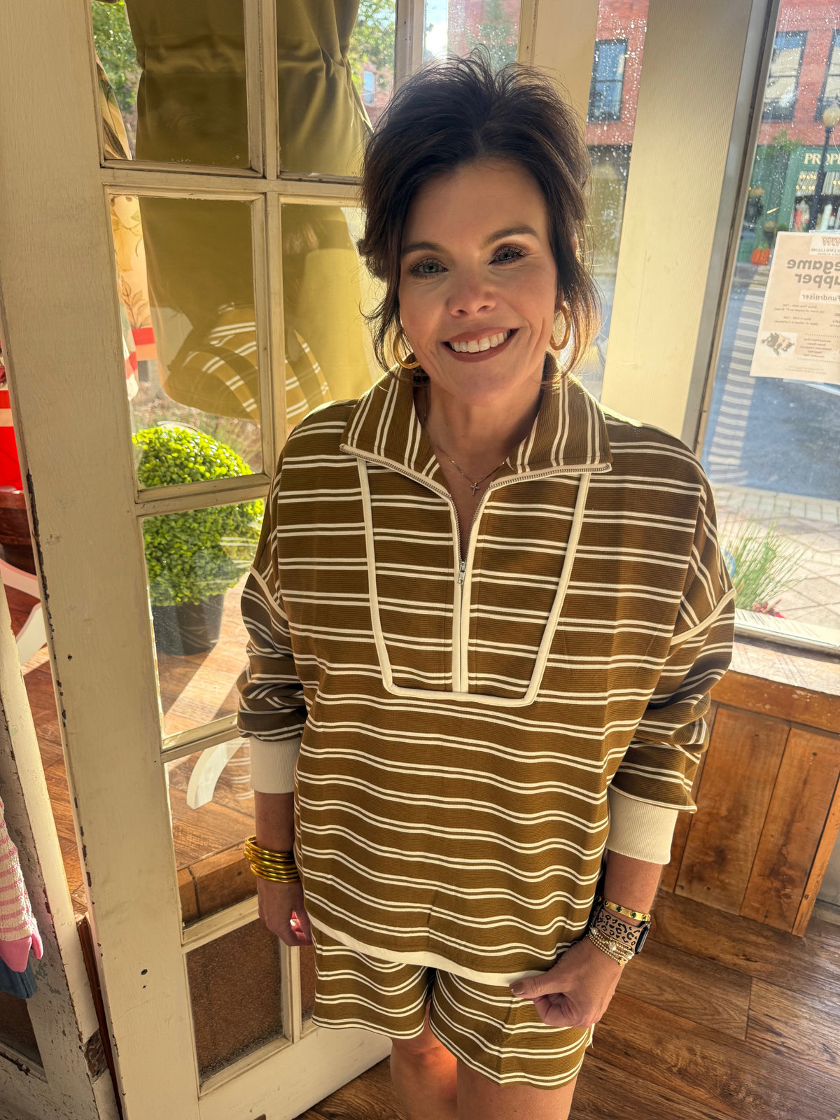 Sunset Stitches Shorts Set