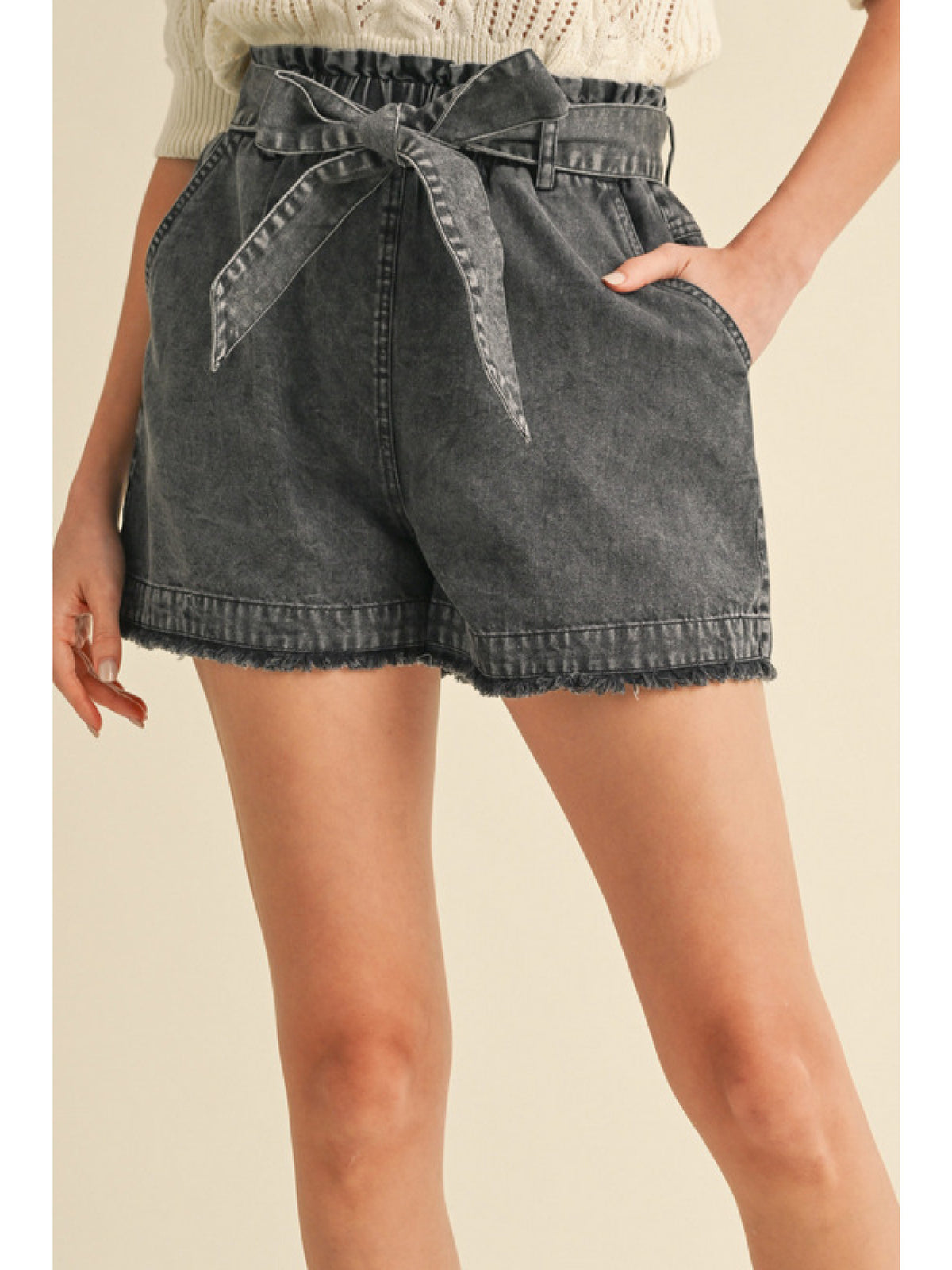 Black Denim Shorts