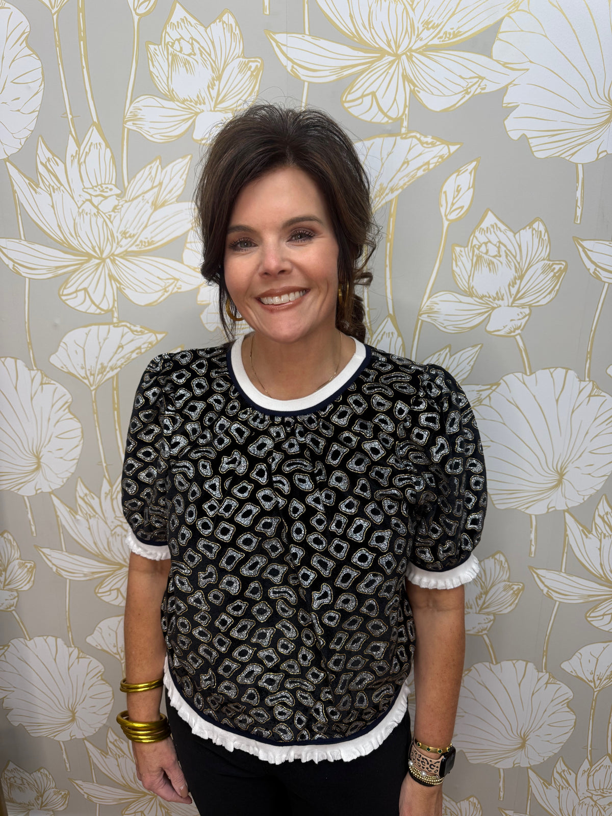 Shimmer and Frill Blouse