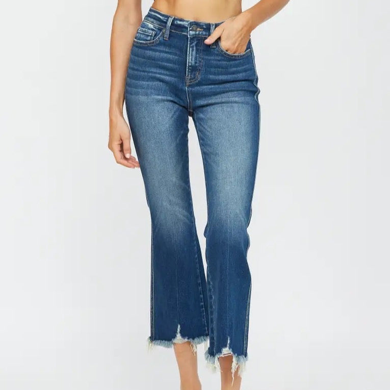 High Rise Crop Flare in Dark Moscato