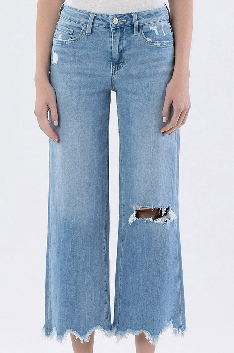 High Rise Crop Wide Leg Jeans