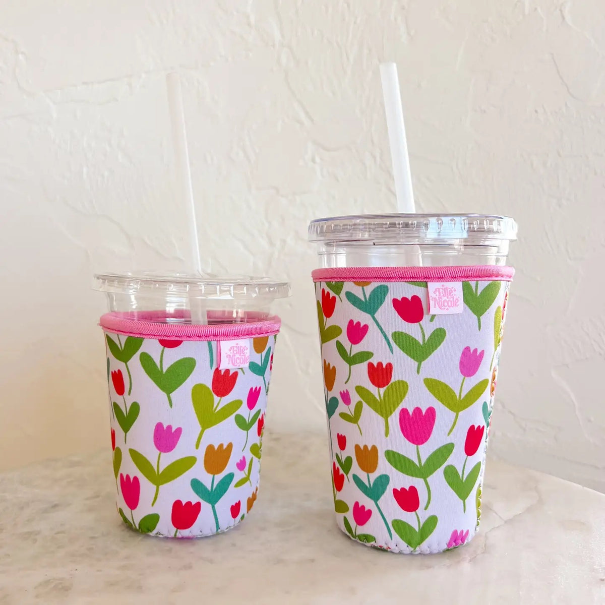 Coffee Cup Cover - Tulips - Iced Drink Sleeve- Small