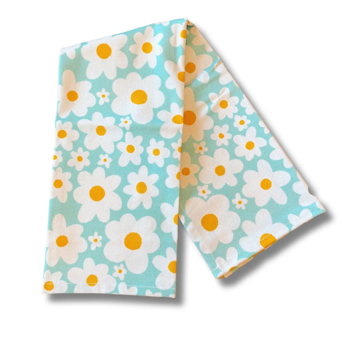 Cotton Tea Towel - Blue Daisies