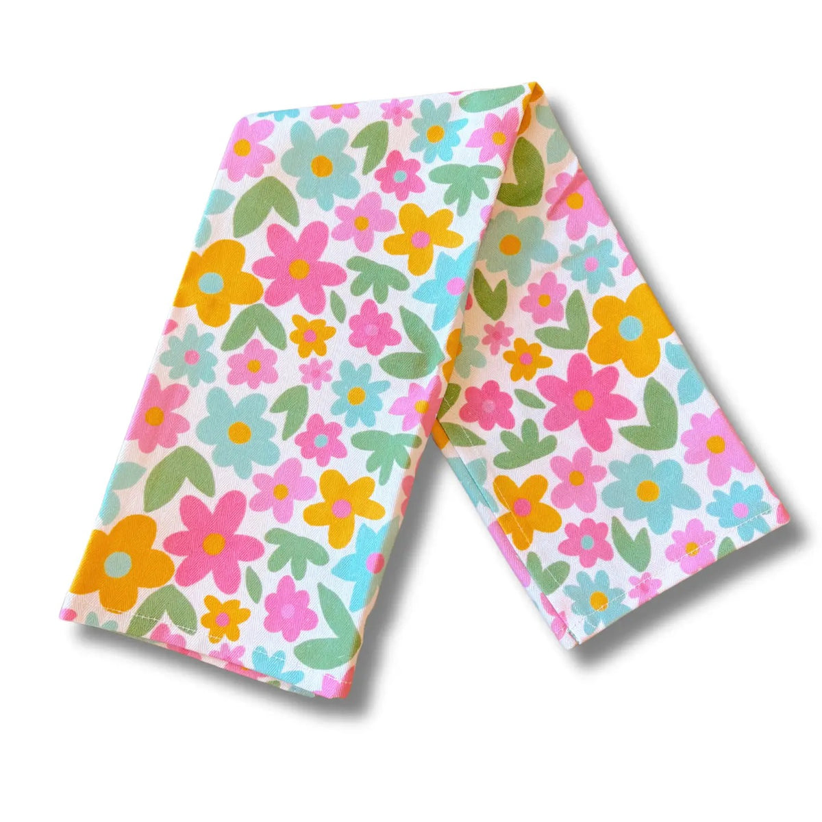 Cotton Tea Towel - Sage Bloom