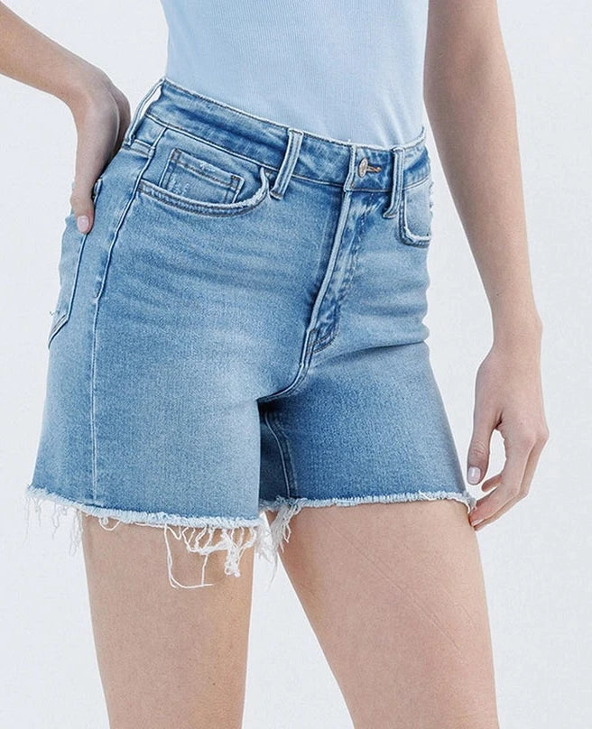 High Rise Denim Shorts
