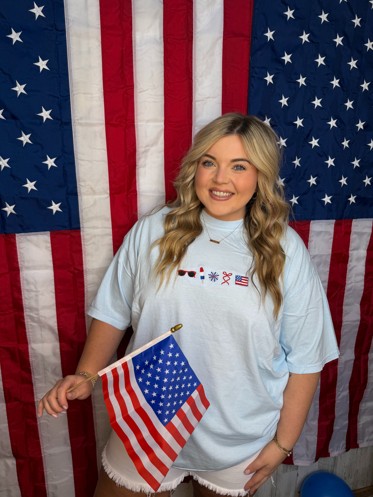 Embroidered 4th of July Icon Tee