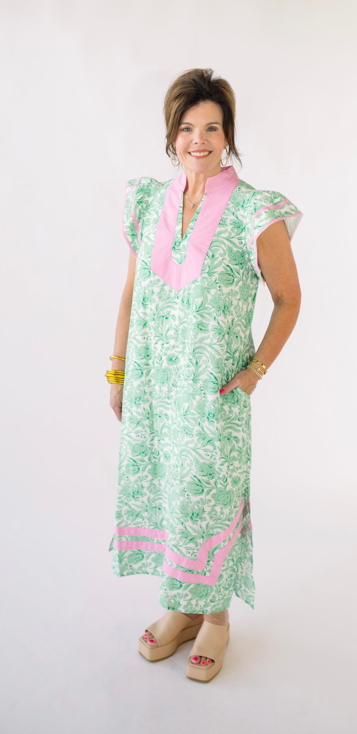 Pink and Green Paisley Maxi