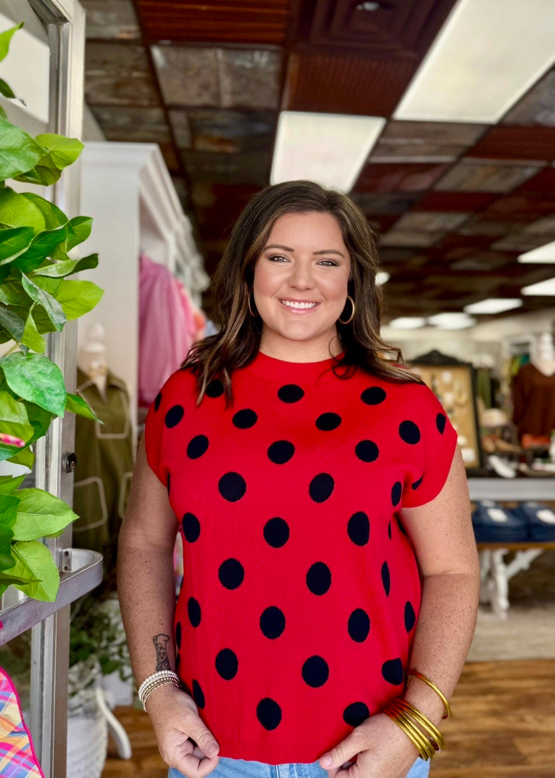 Game Day Polka Dot Knit Sweater