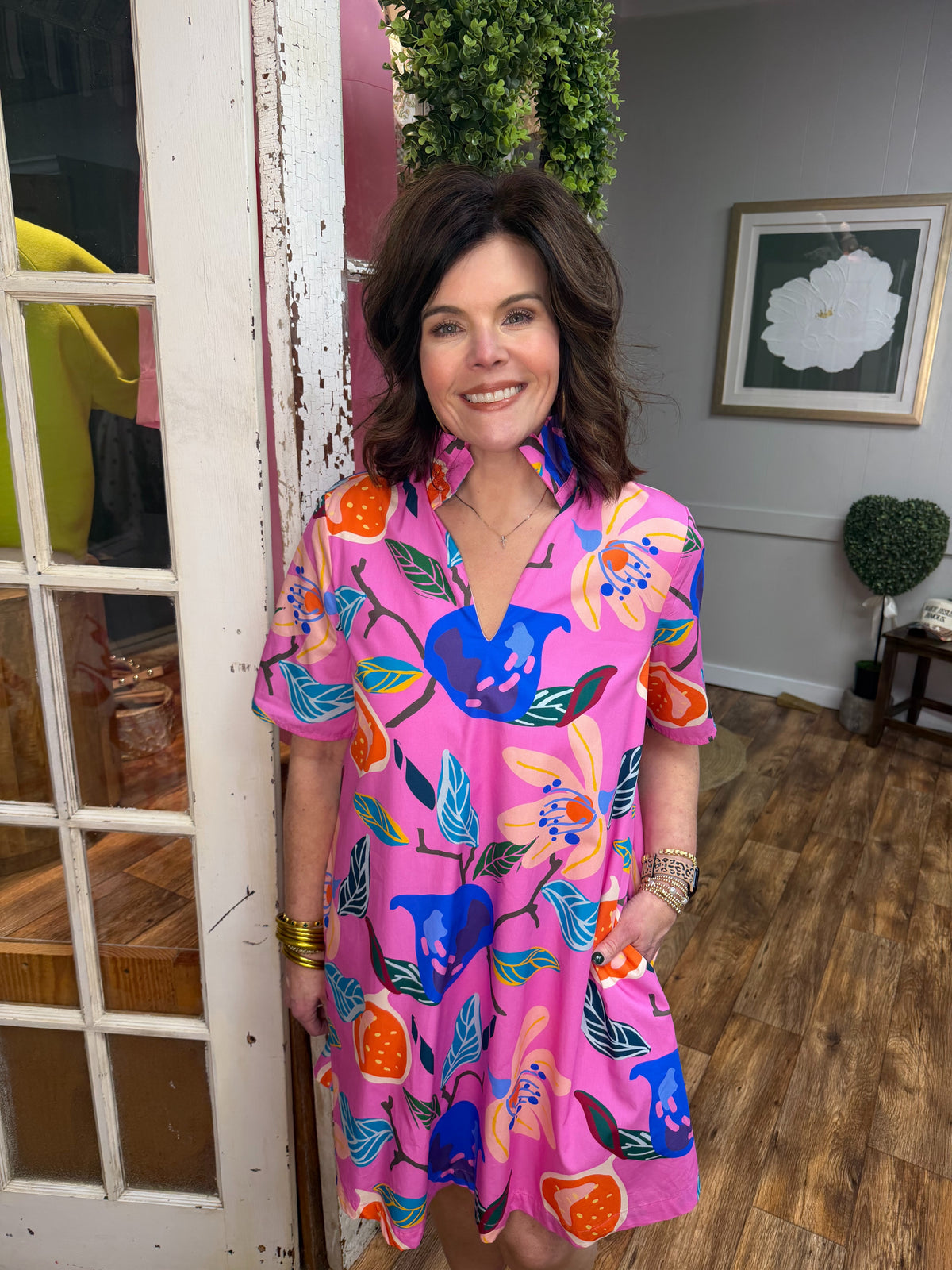 The Olivia Mini Dress in Bloomscape