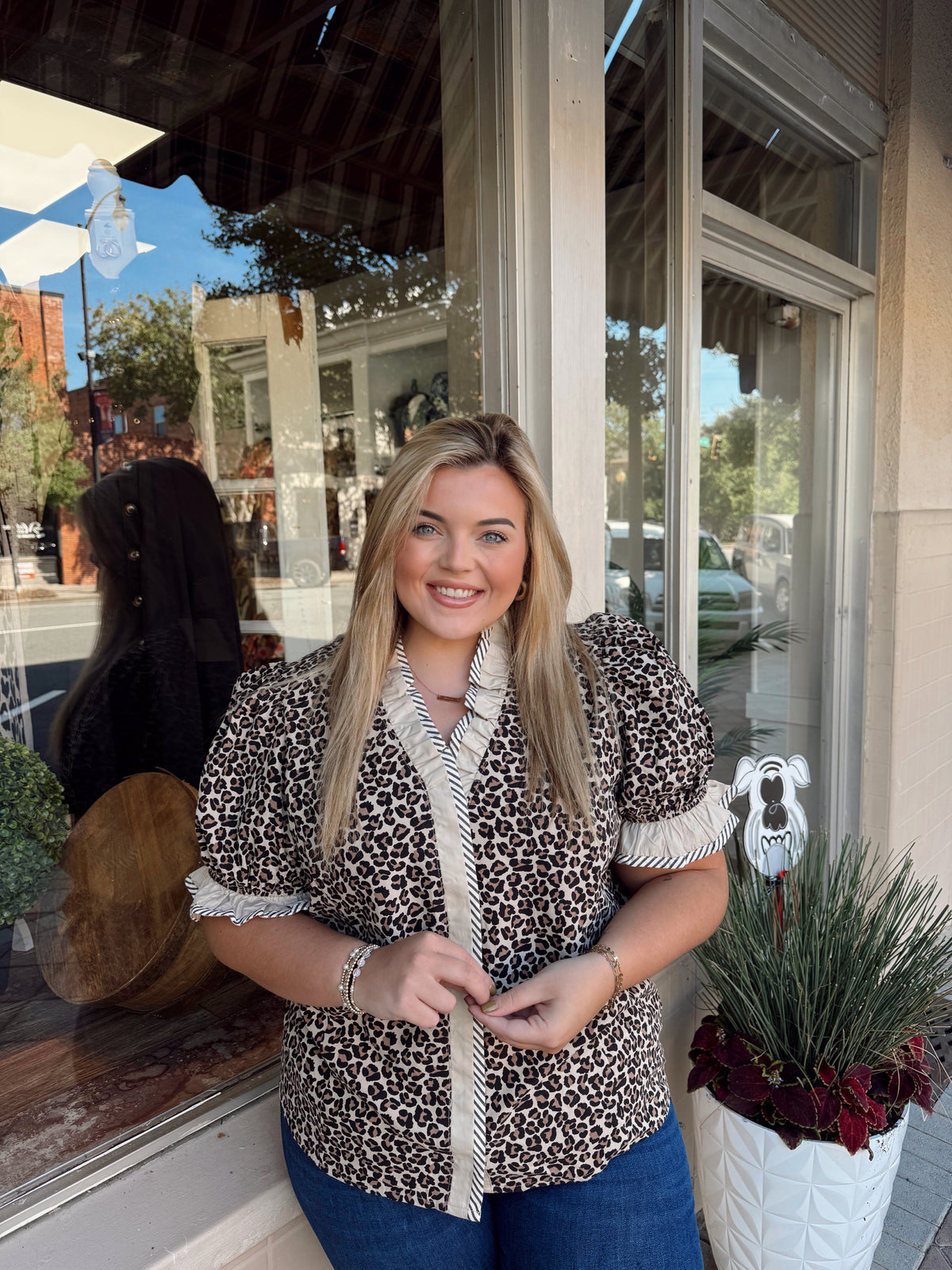 Animal Print Plus Top