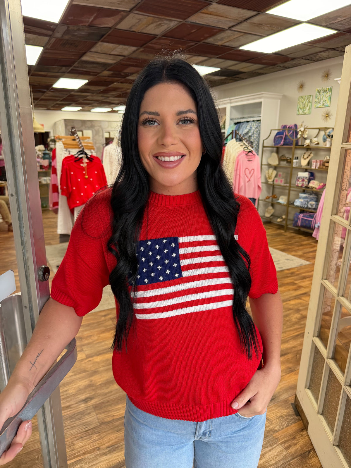 Knit American Flag Top