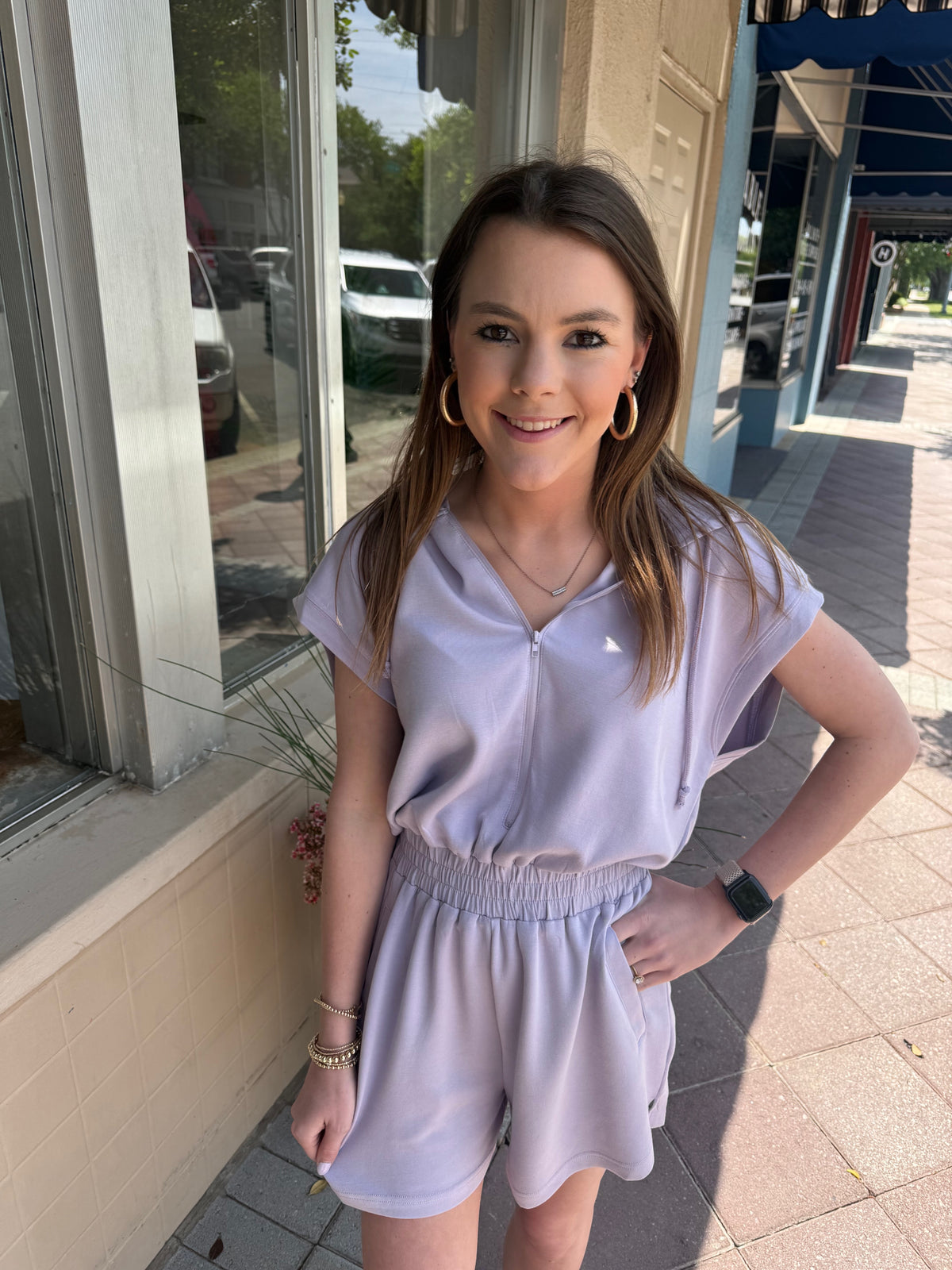 The Lilac Gray Romper