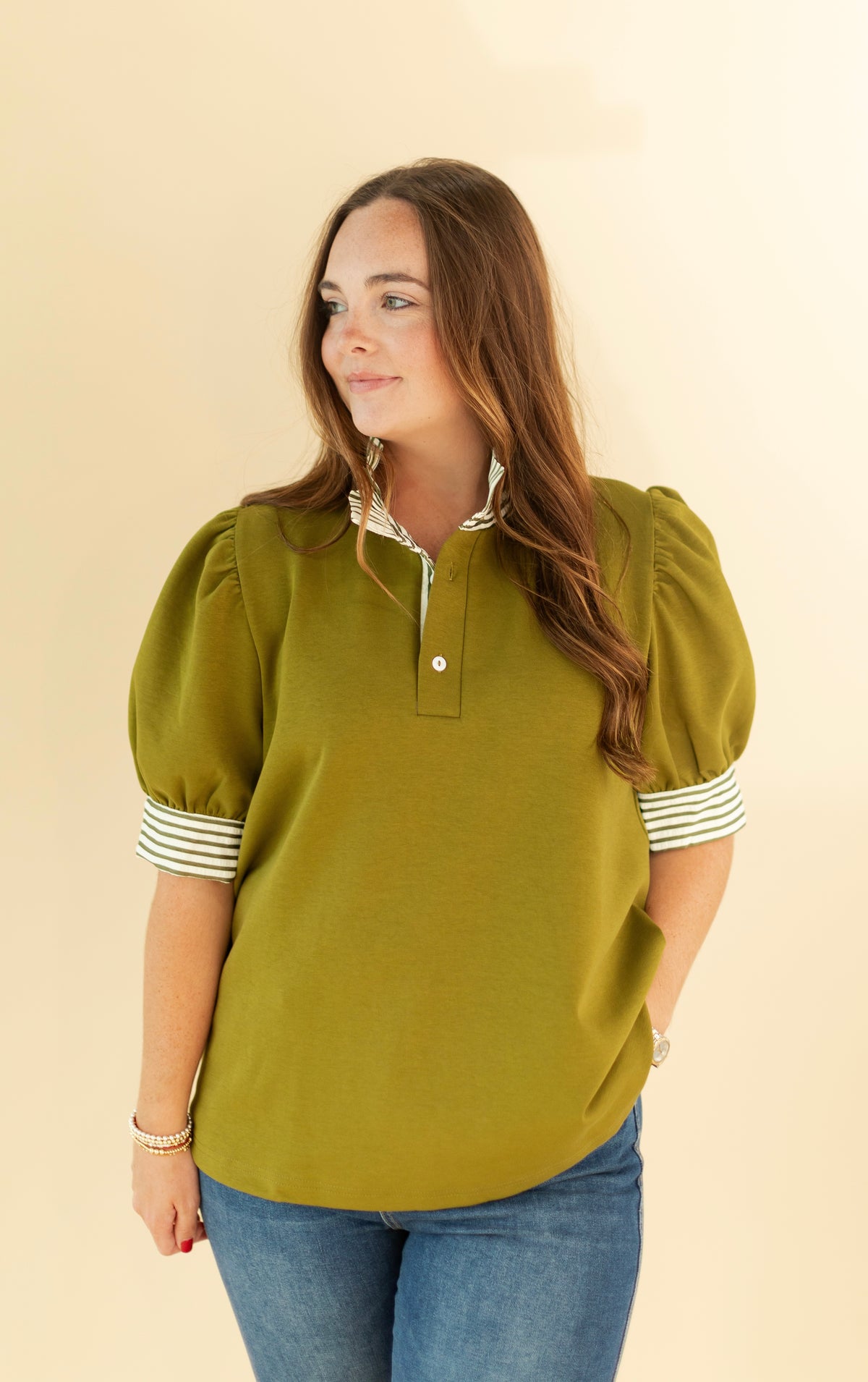 The Addy Top in Olive