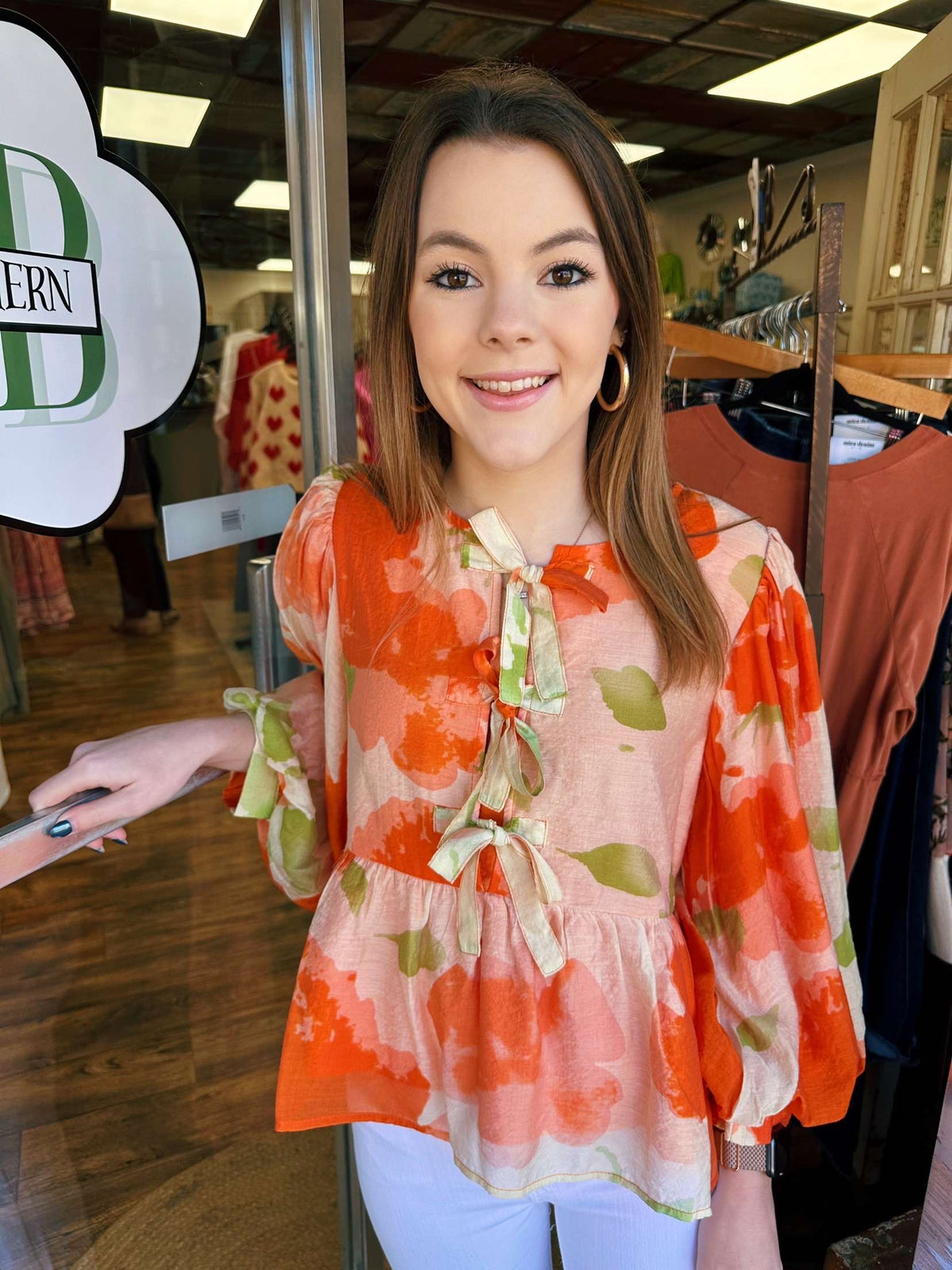 Floral Bow Blouse