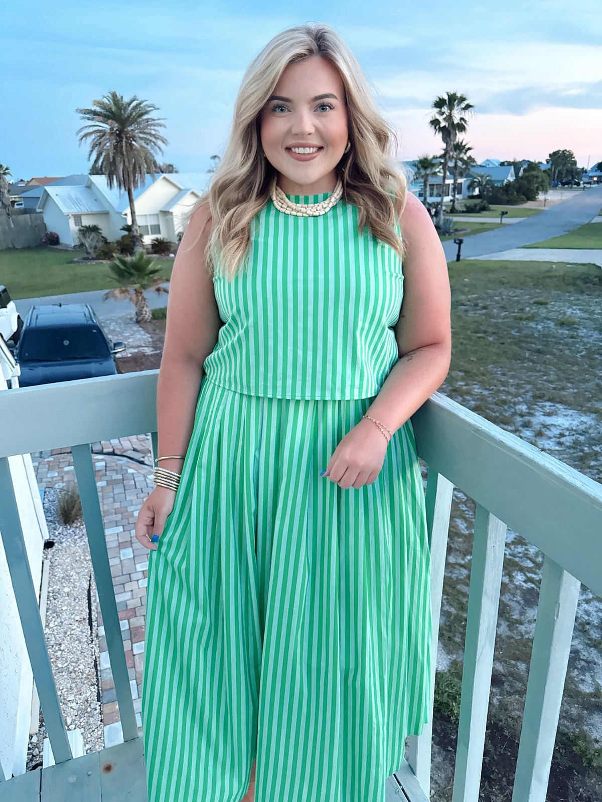 The Green Striped Set in Plus