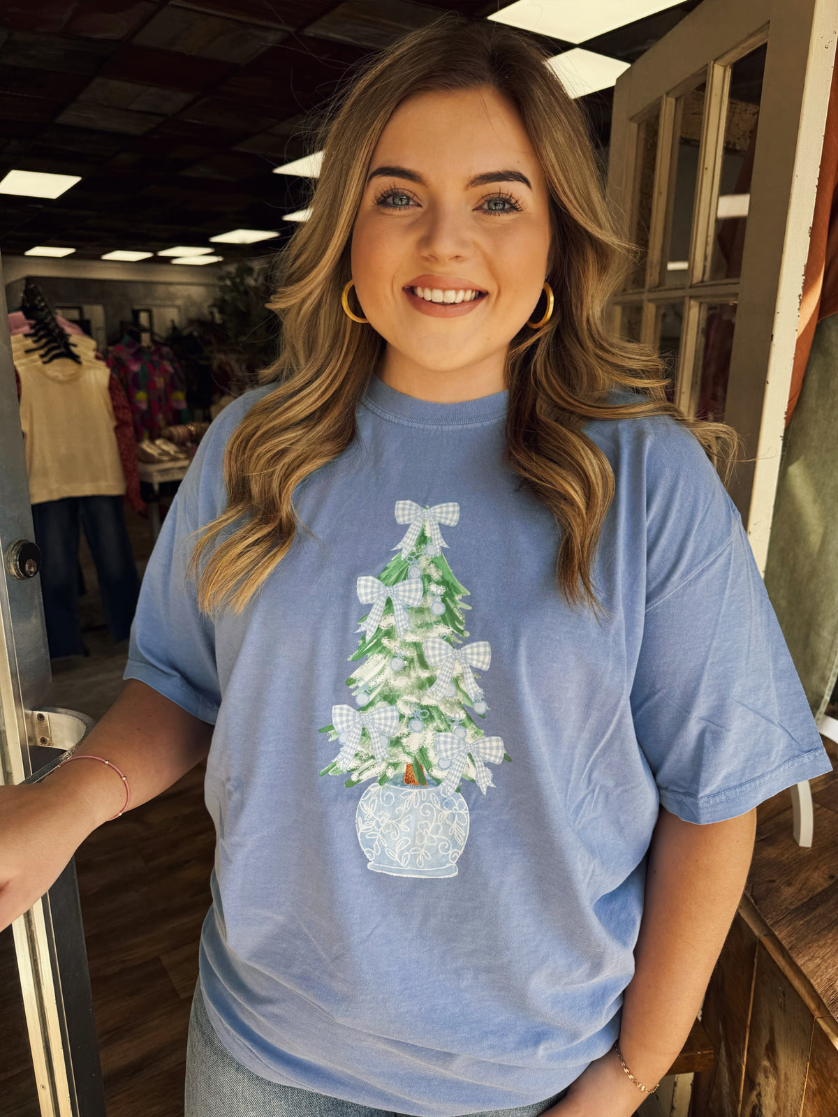 Christmas Tree Bow SS Tee