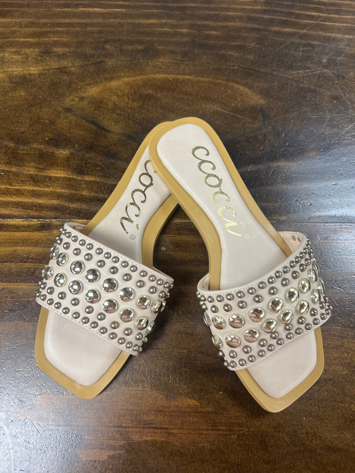 Nude Studded Sandals