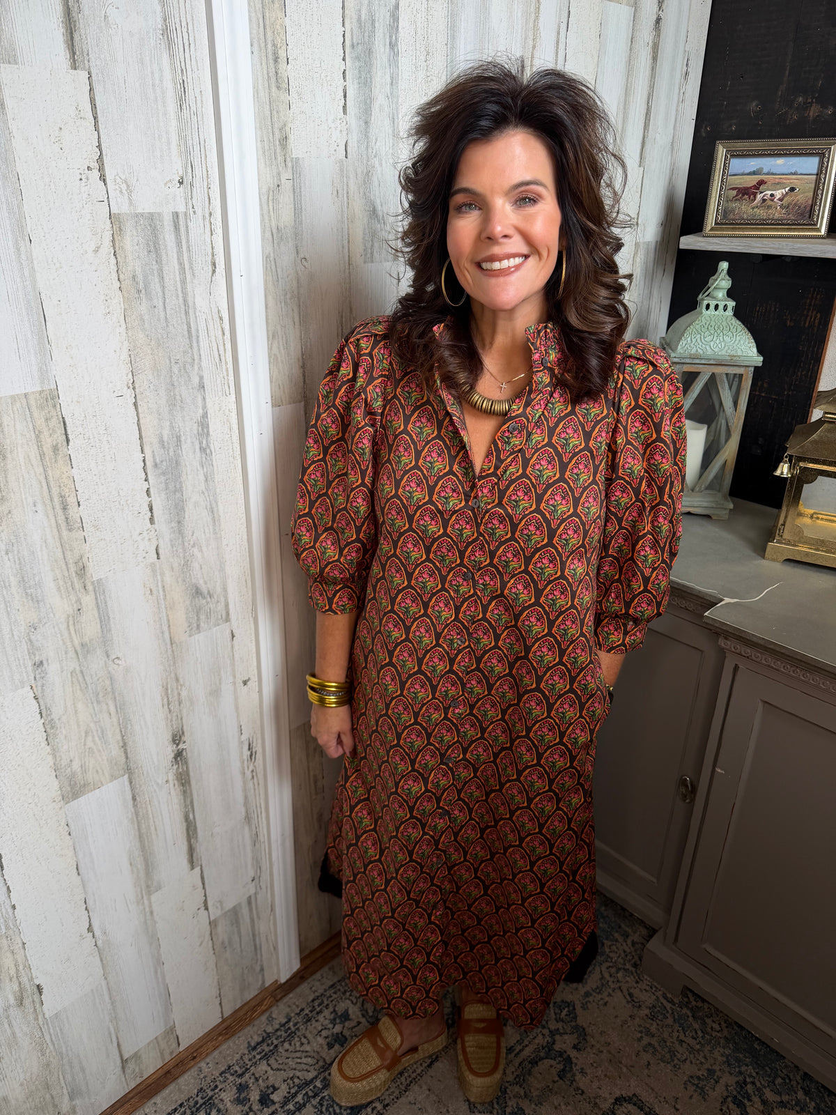 Rosalie Ruffle Midi Dress