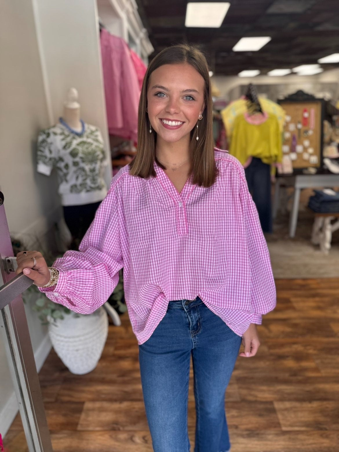 The Pink Gingham Blouse