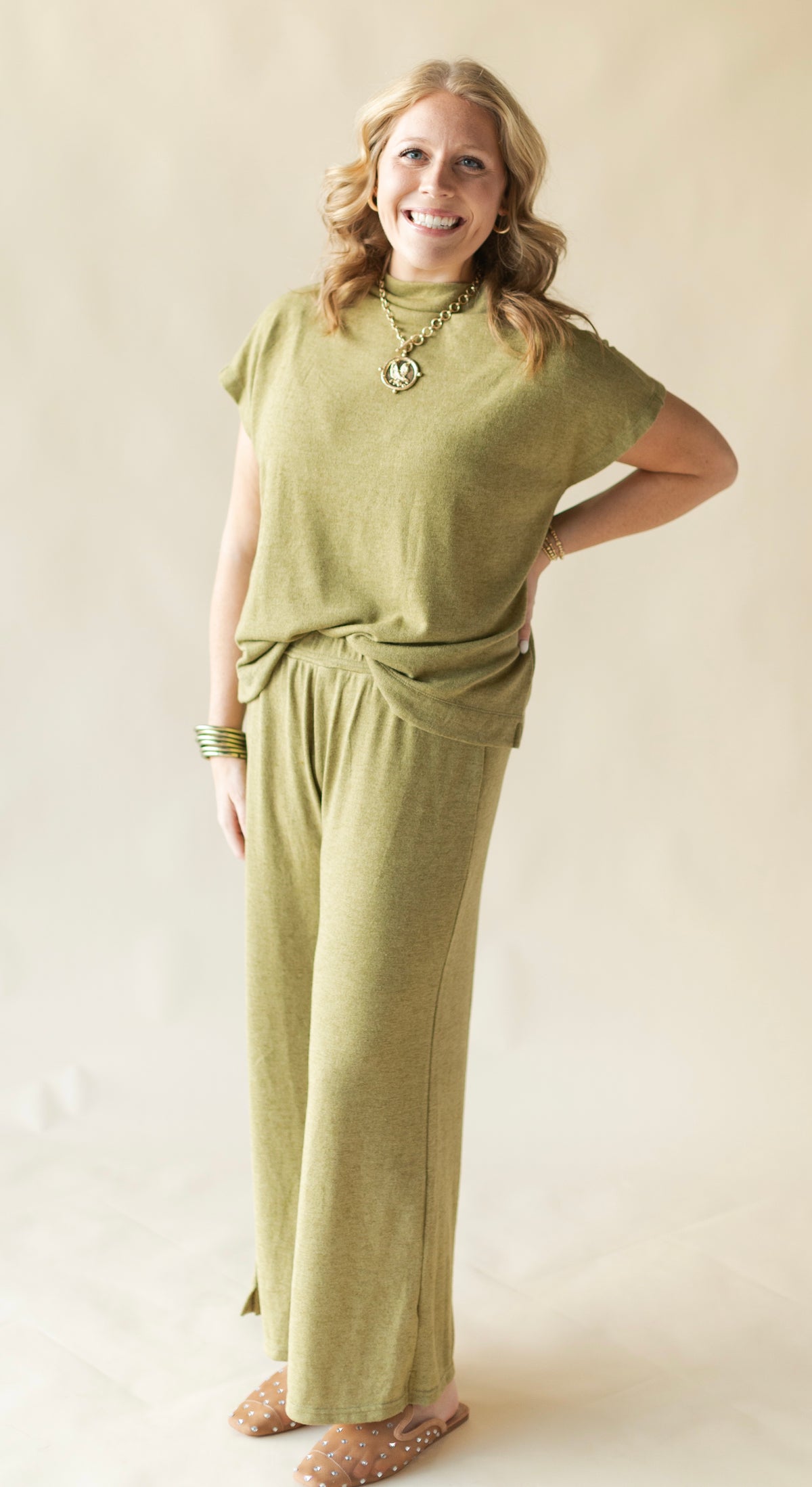 Light Olive Pants Set