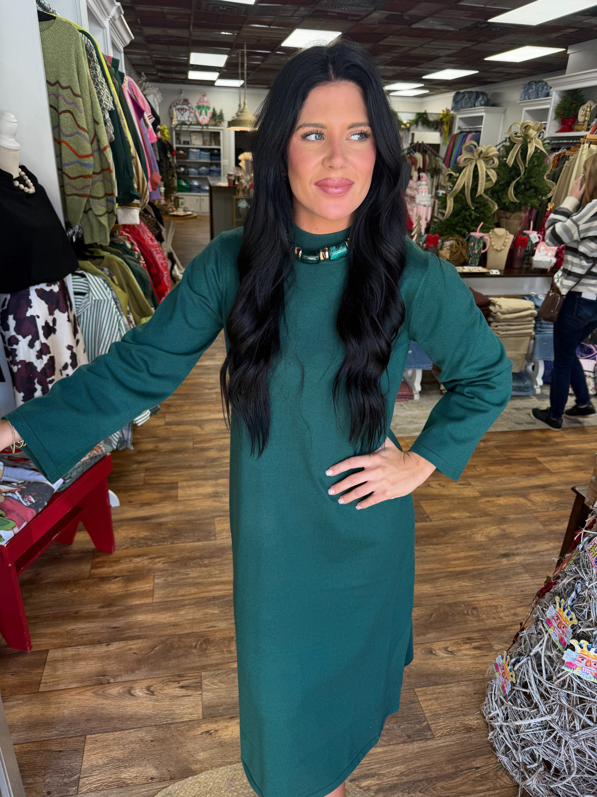 Hunter Green Sweater Dress