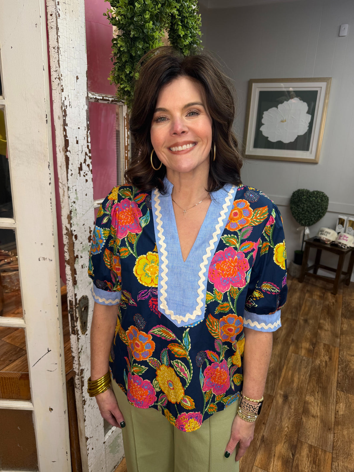 Short Sleeve Floral Top