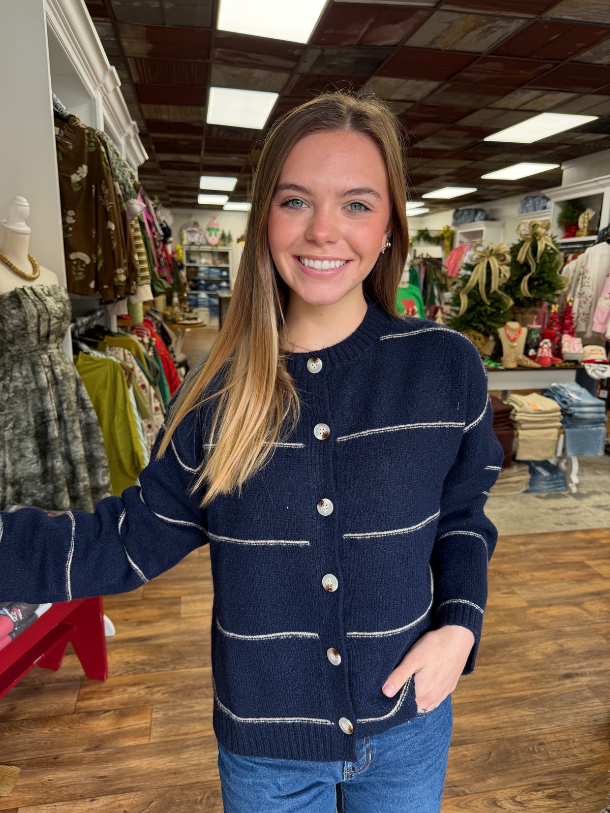 The Navy Multi Sweater