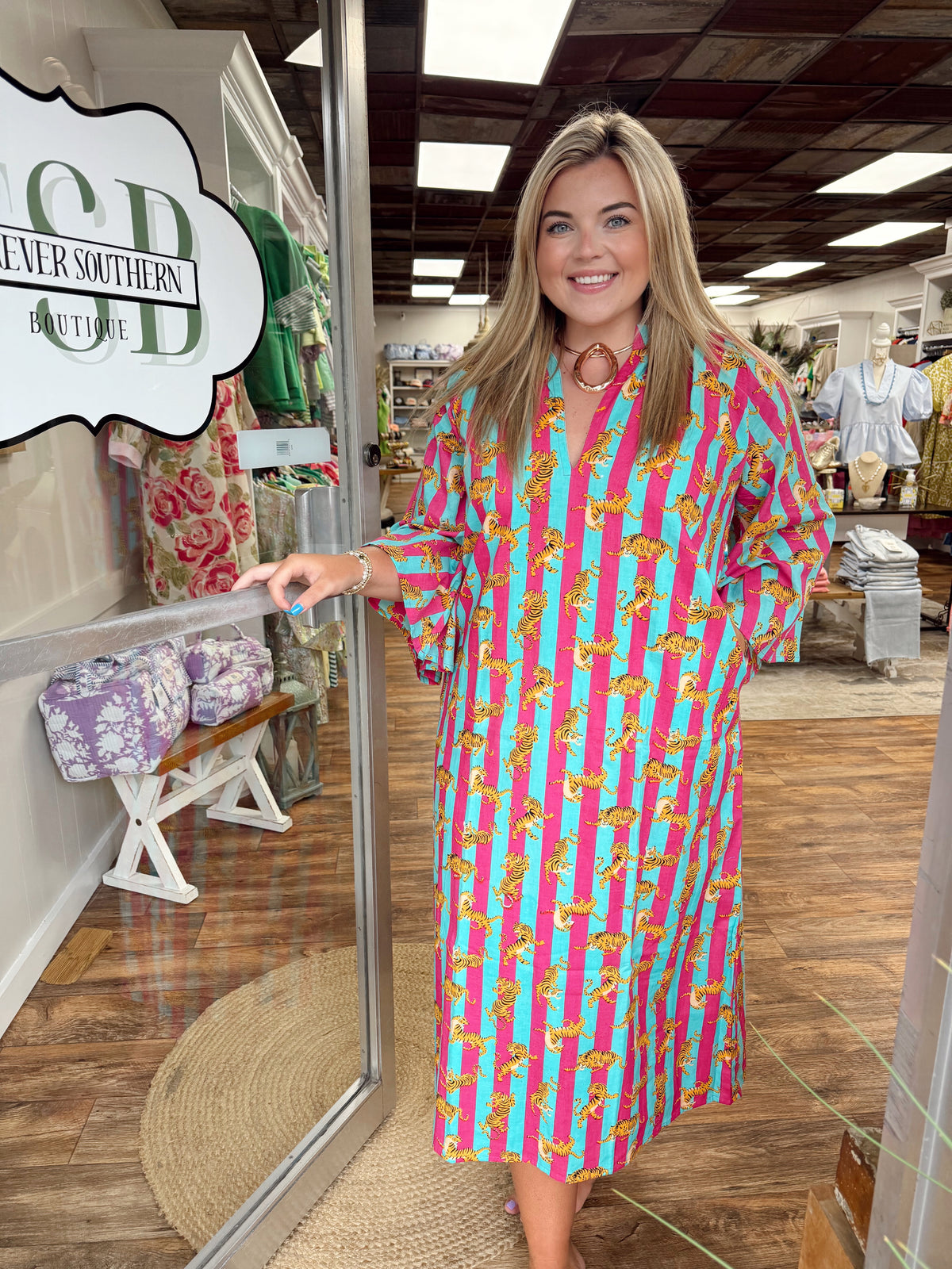 Aqua Tiger | Caftan Dress