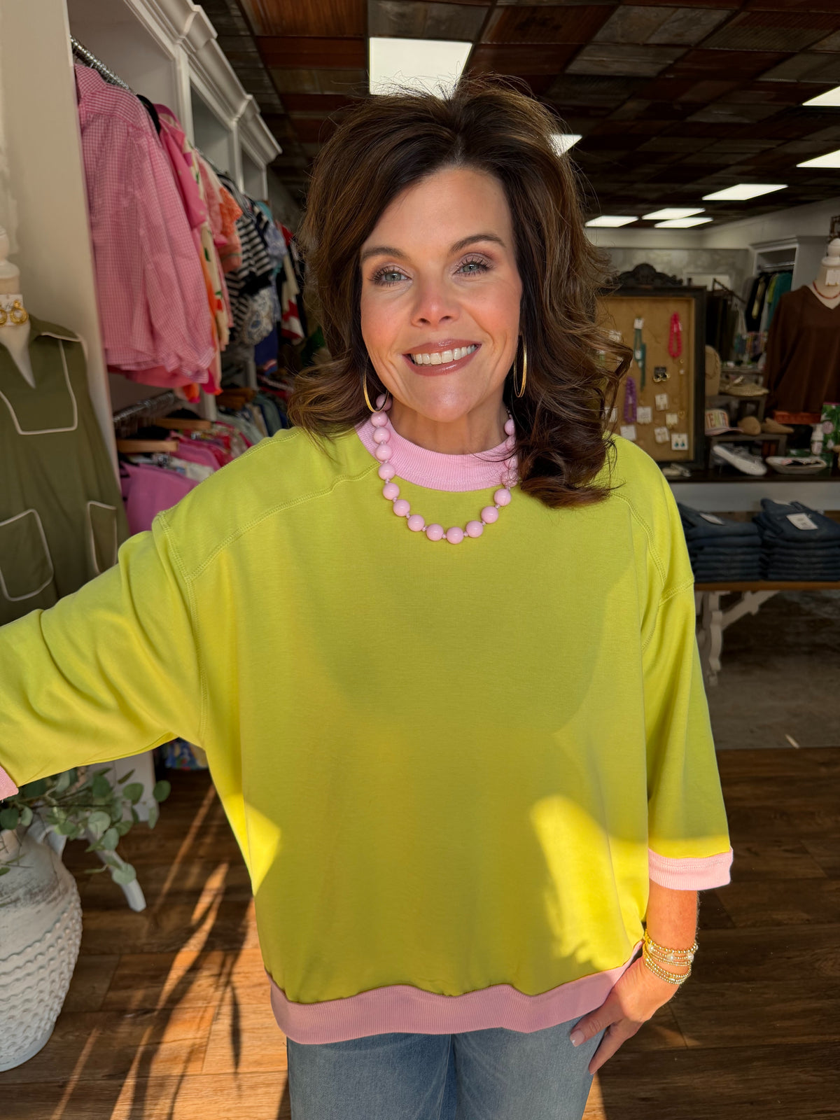 The Lime and Pink Top