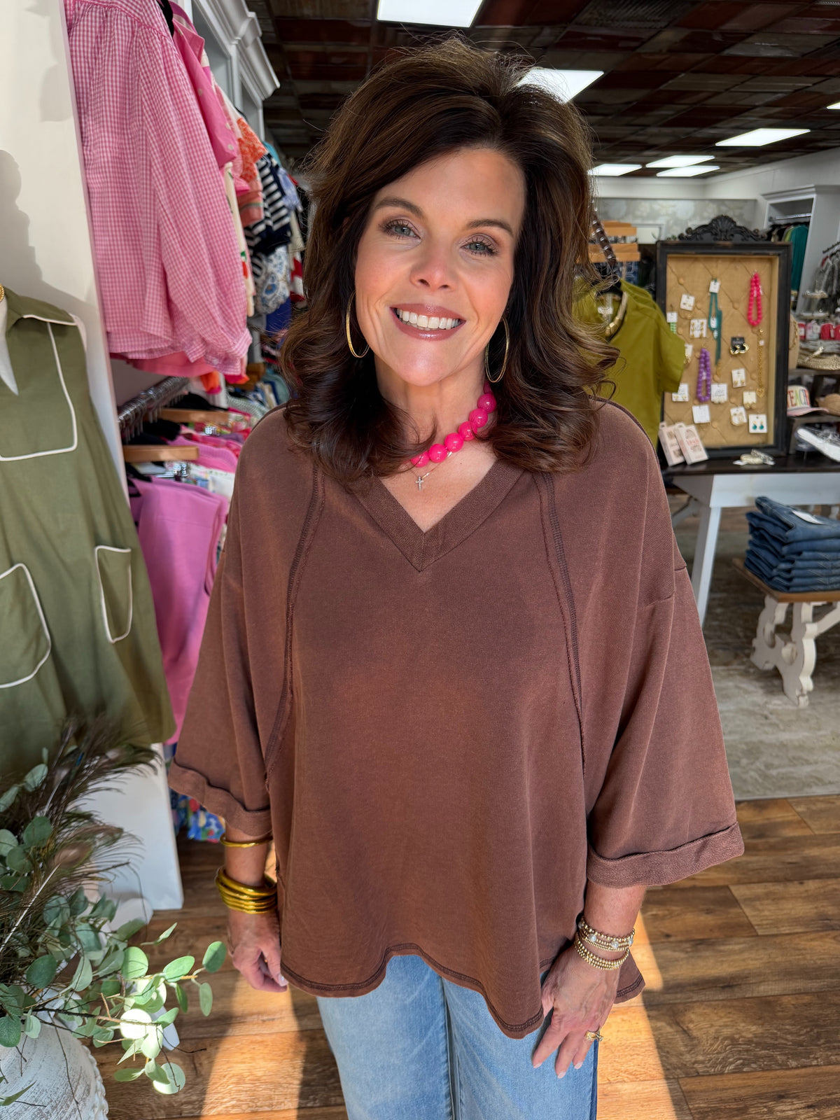 Brown Oversized Top
