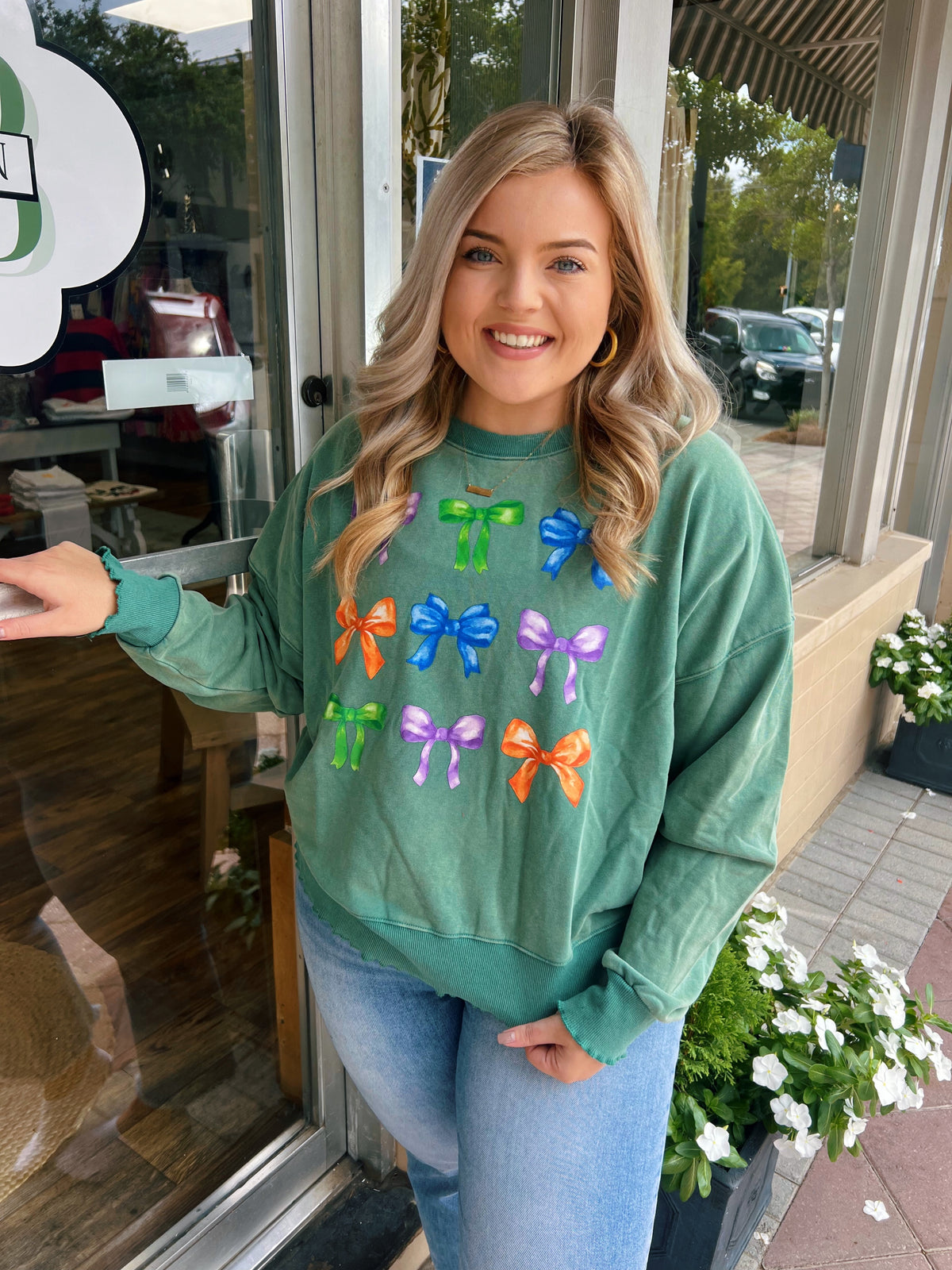 Green Bow Sweatshirt