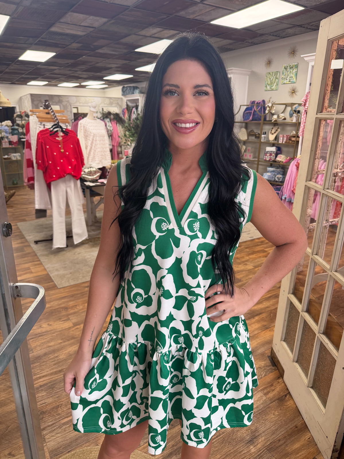 Sporty Green Floral Mini