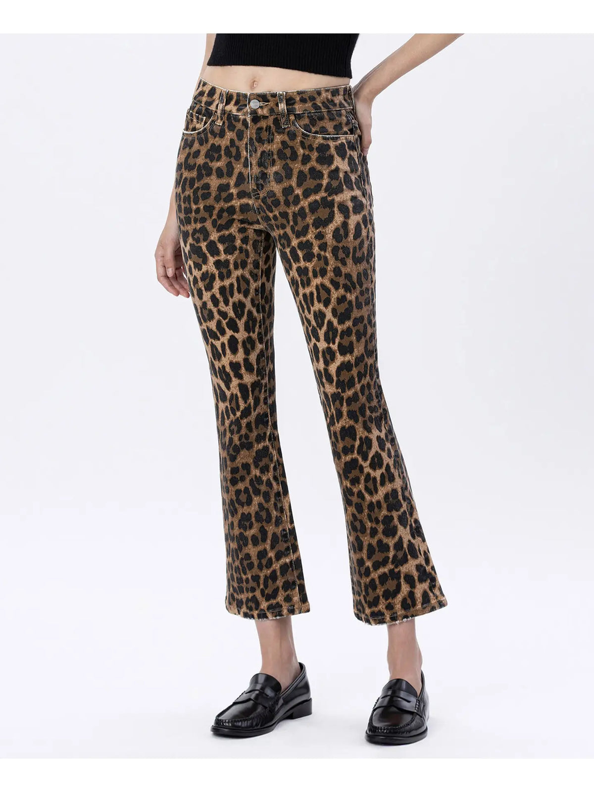 High Rise Leopard Jeans