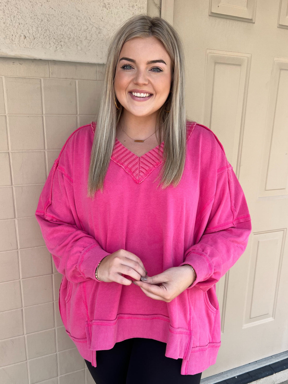 The Diva Pullover in Fuchsia