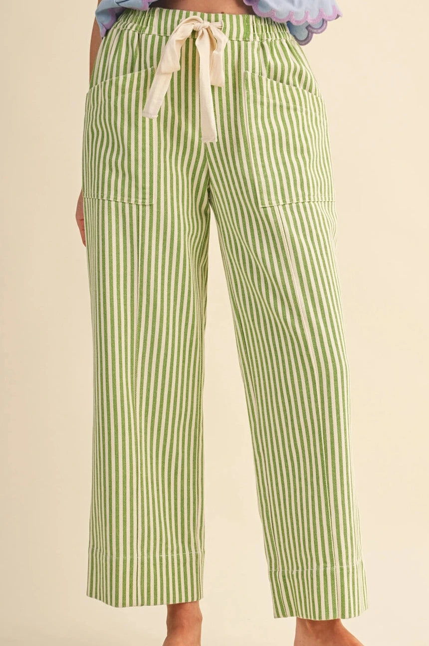 Green Striped Pants