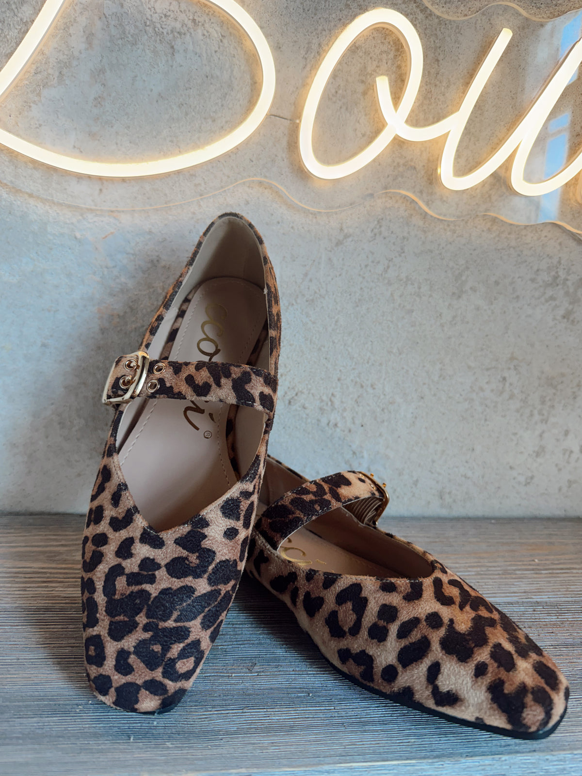 Cheetah Mary Jane Flats