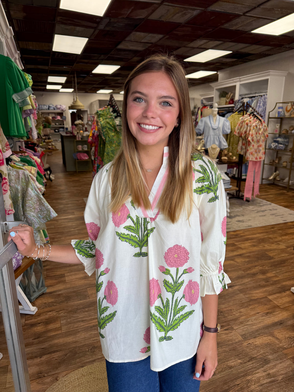 Ecru Floral Top