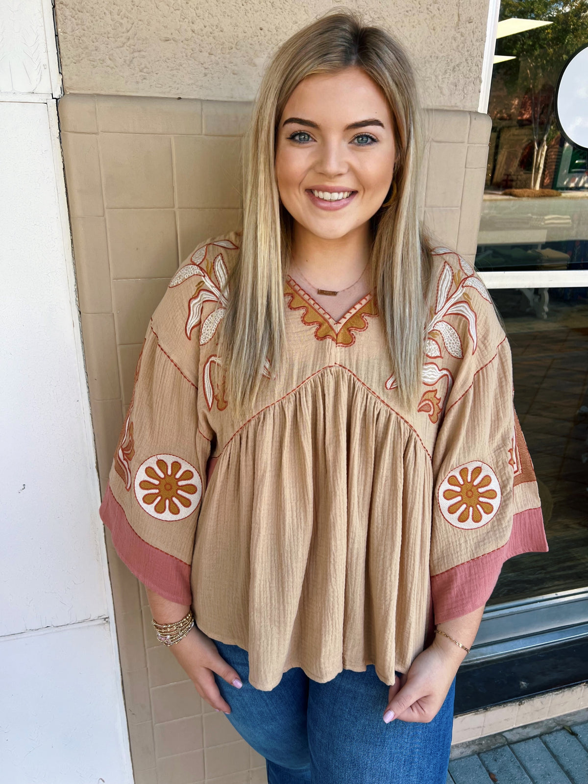 The Boho Top in Khaki