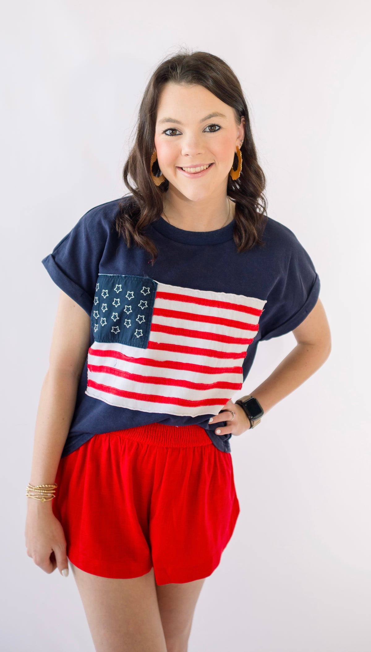 Navy American Flag Tee