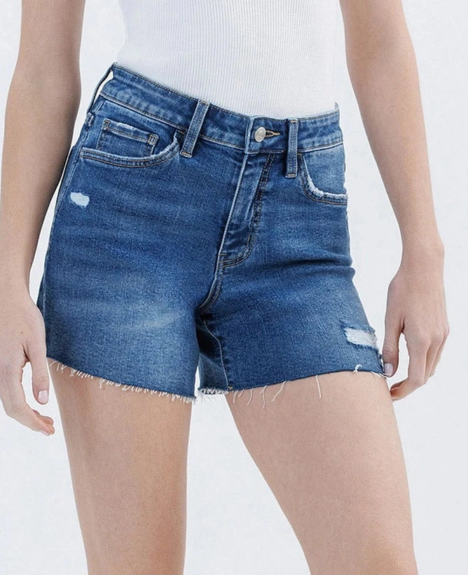 High Rise Denim Shorts in Plus