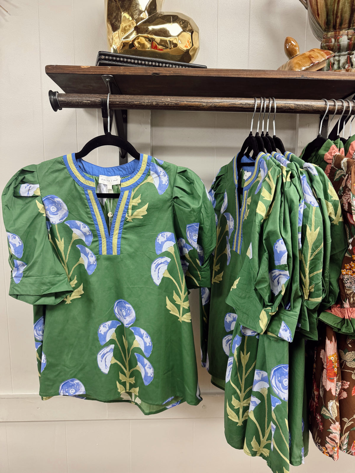 Flora Puff Top in Green