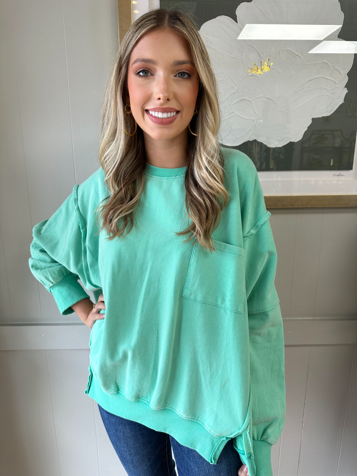 Atlantis Green Oversized Sweatshirt