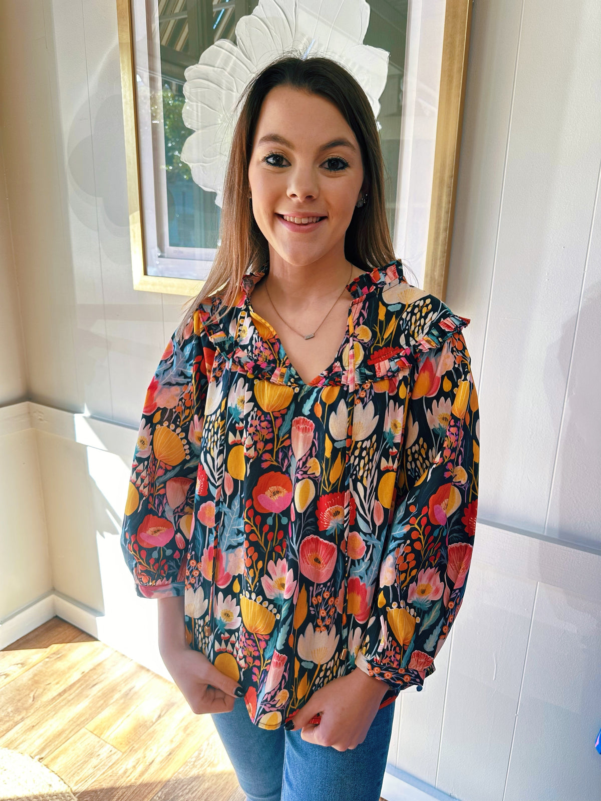 The Garden Party Blouse in Mustard