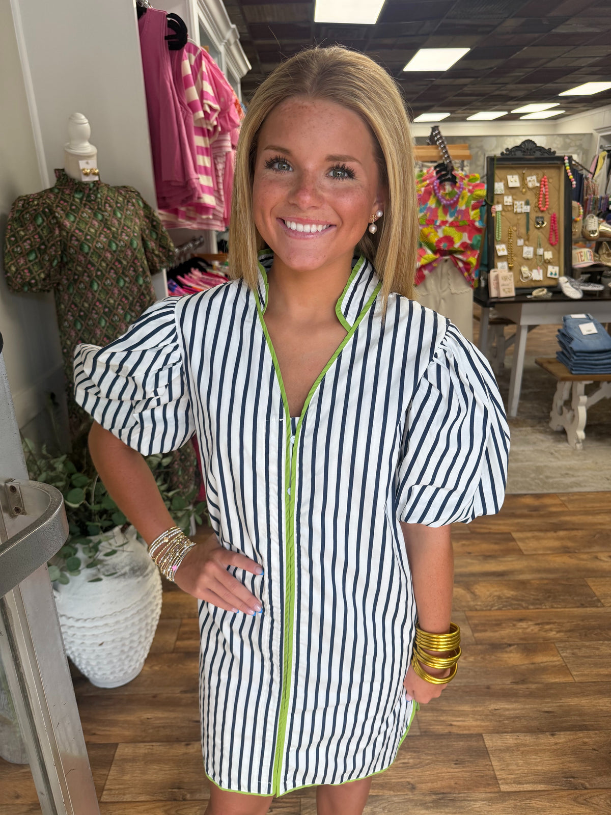 Navy Striped Mini