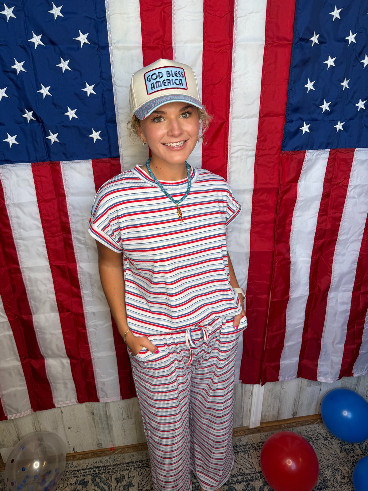 4th Of July Americana Ribbed Pants Set