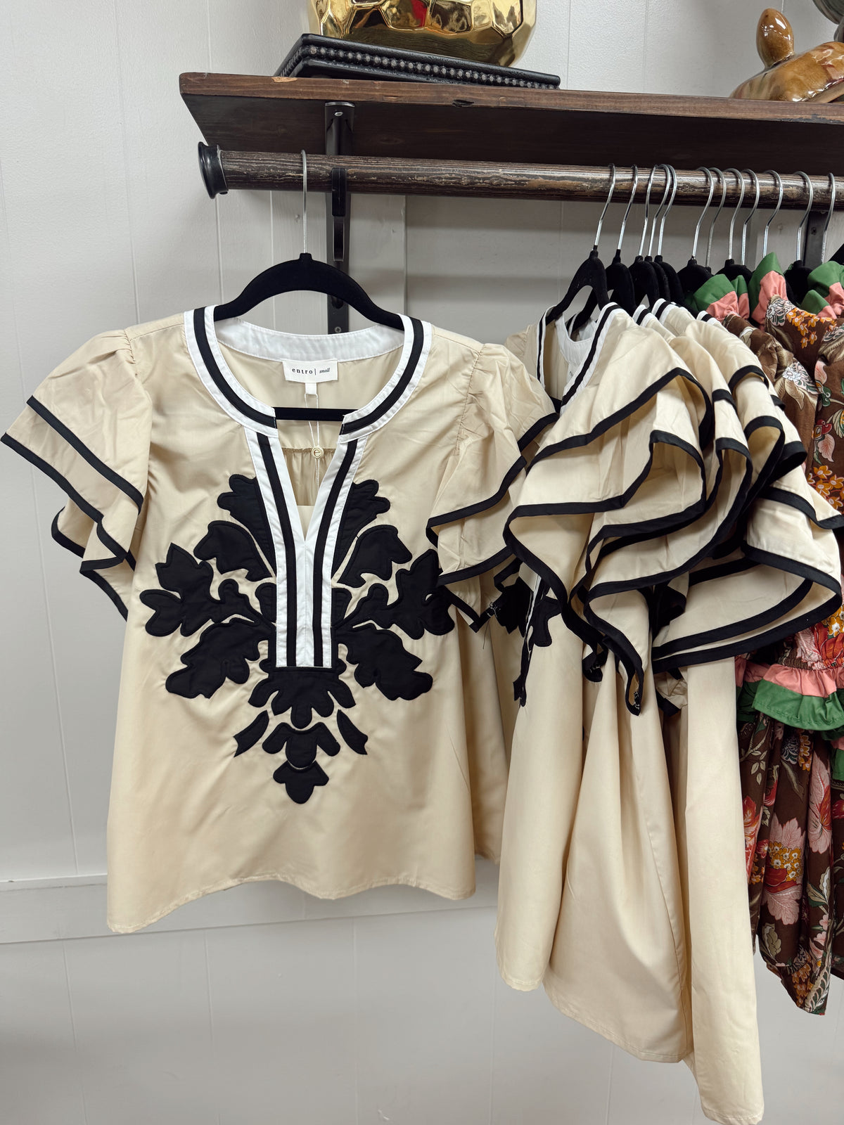 Taupe Bloom Top