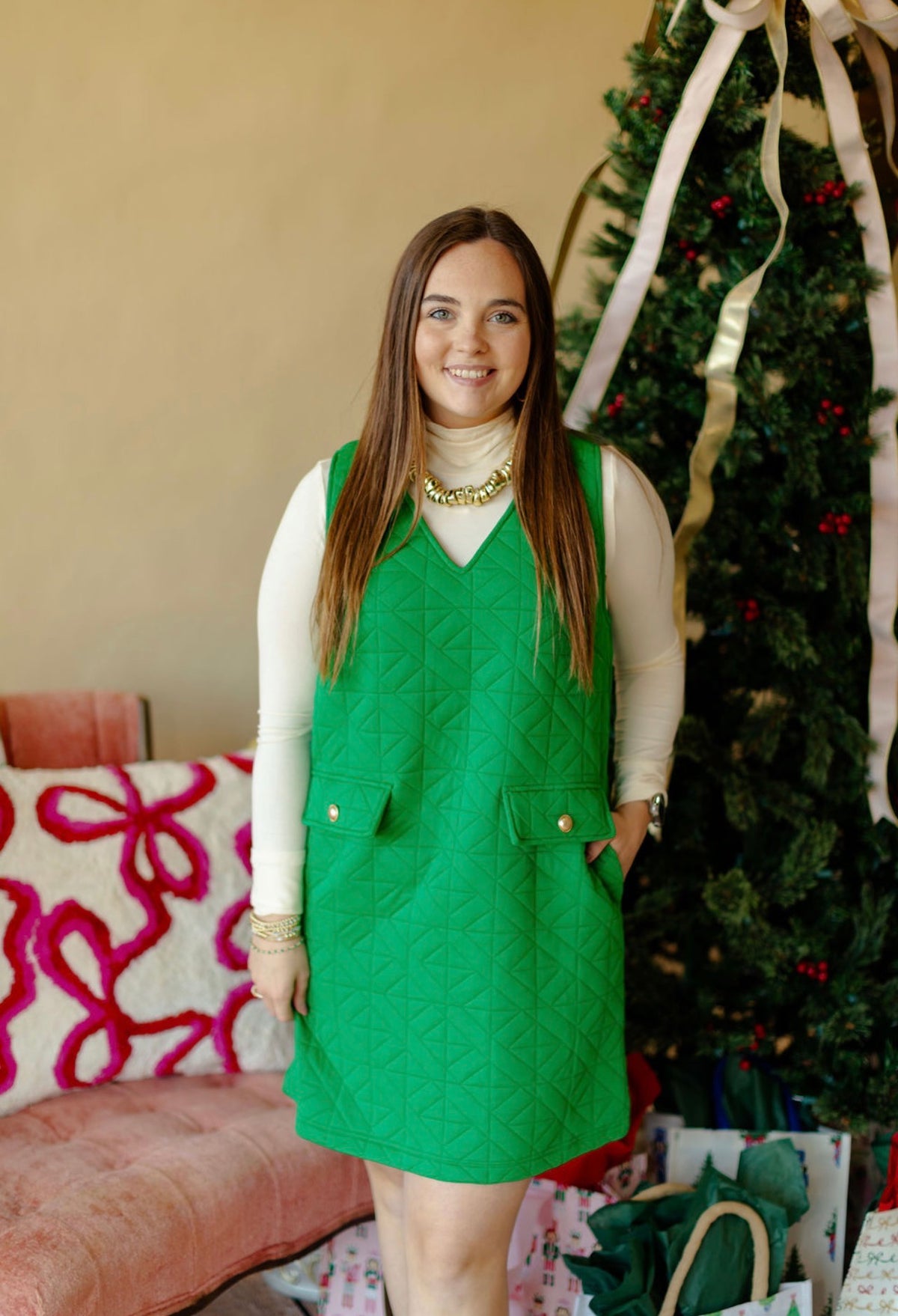 Christmas Green Shift Dress