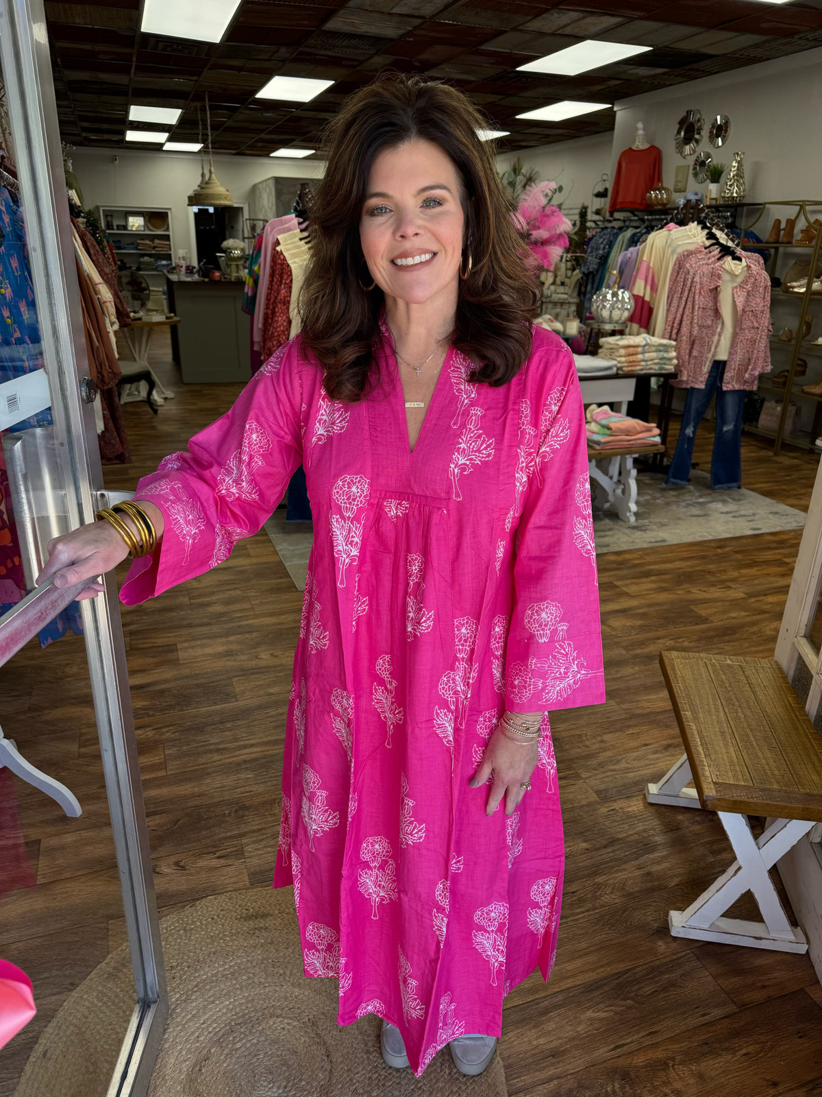 Pink Lily Caftan Dress