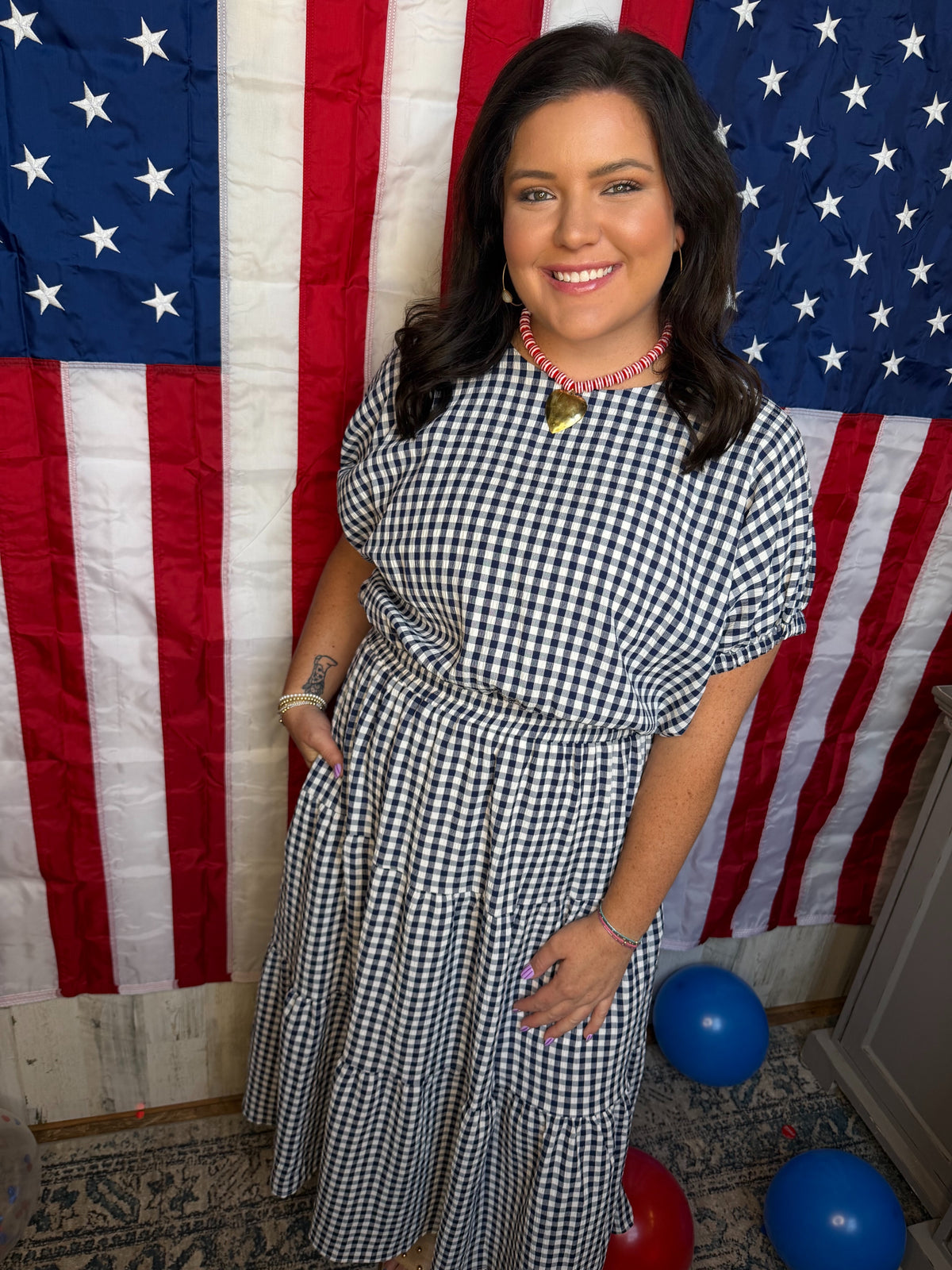 The Navy Gingham Skirt Set